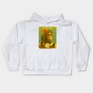 Horned Chimp "I was a great beauty in my day" Kids Hoodie